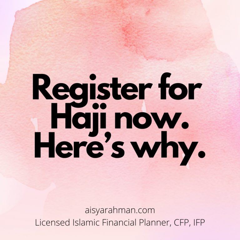 Register for Haji with cash or EPF.